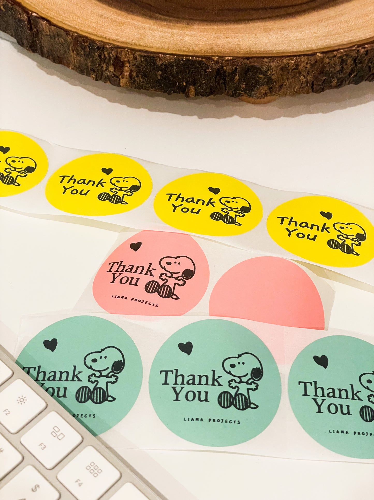 스누피 감사합니다 in Circle (2"x2")