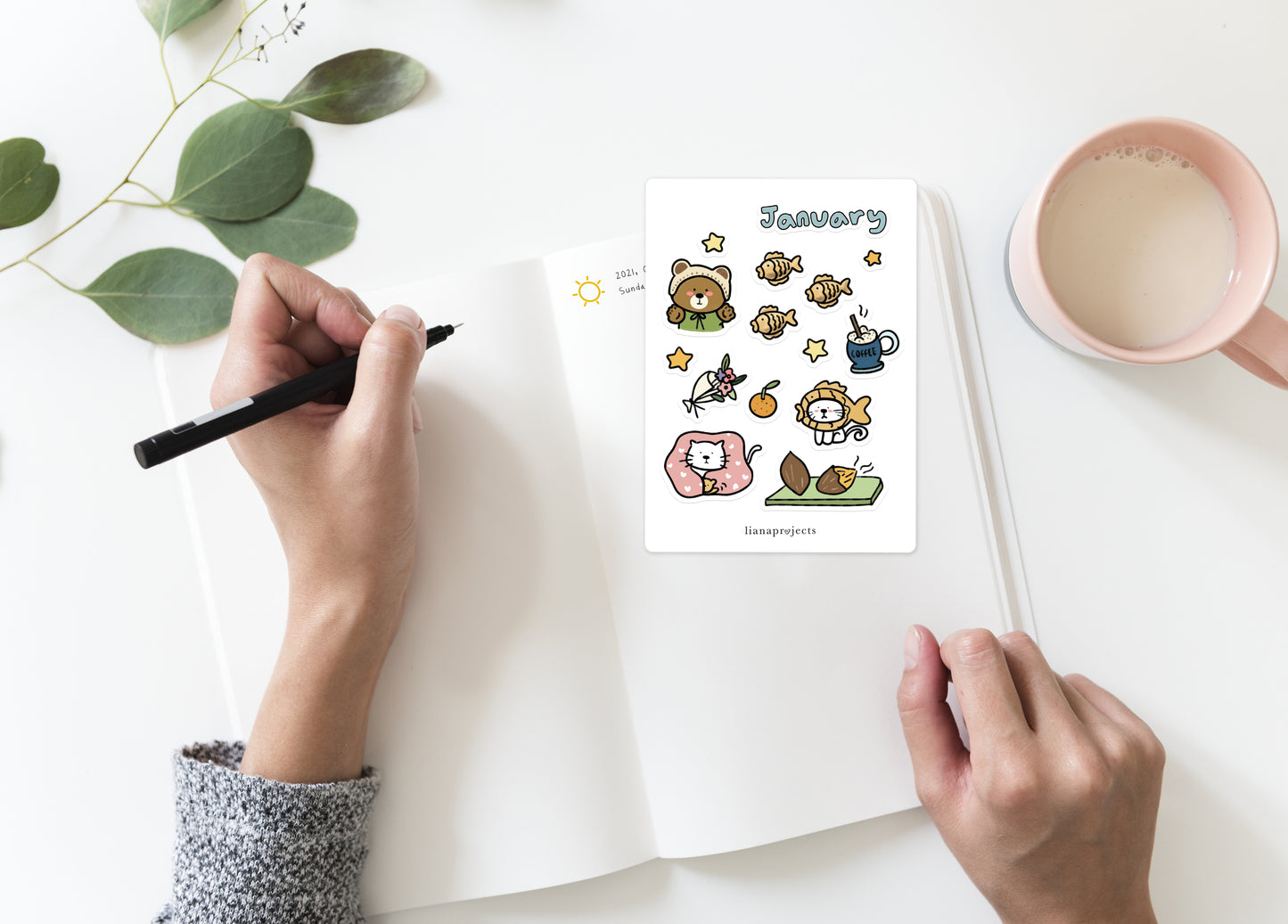 January Snack, Cute sticker