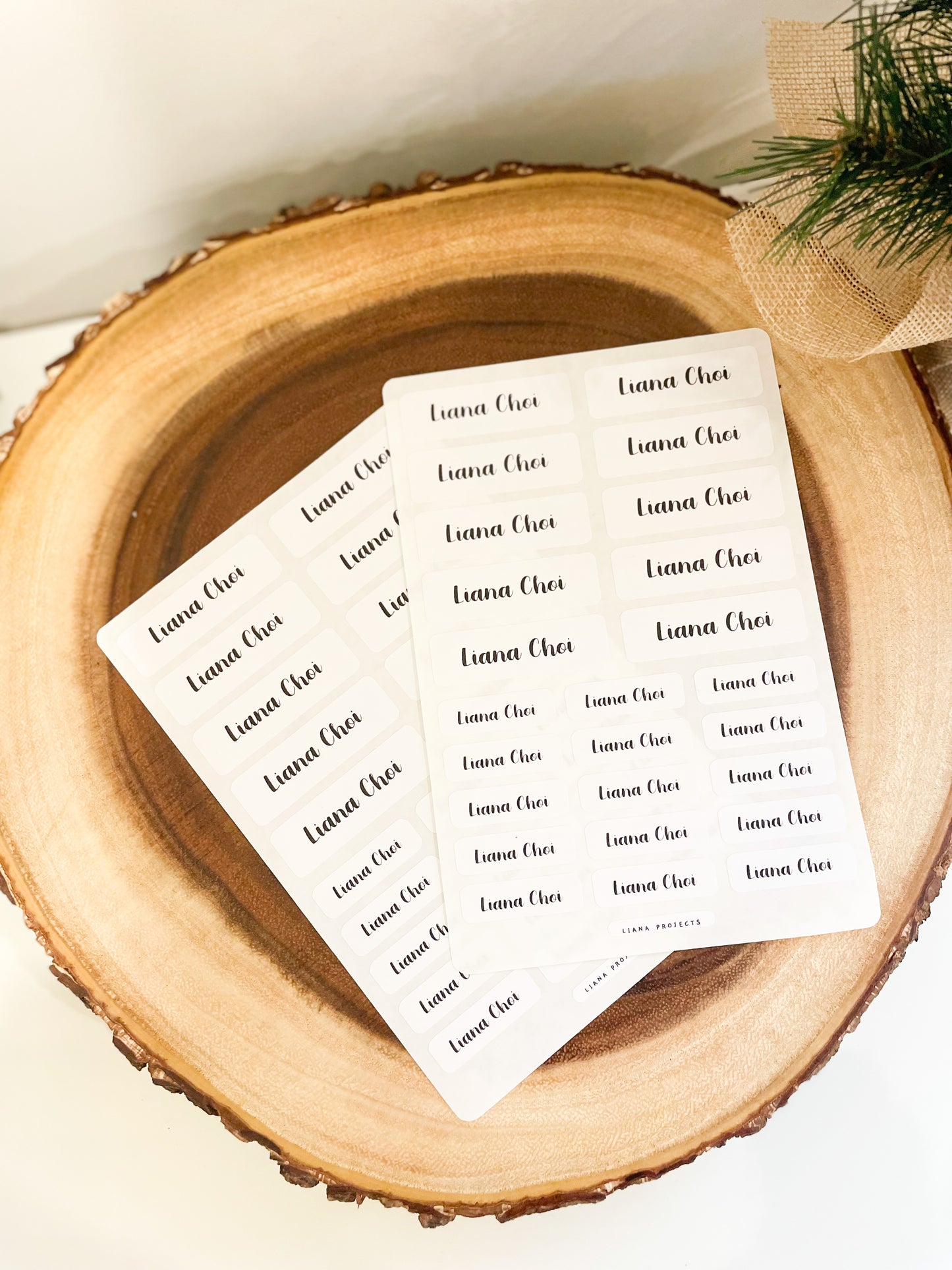 Simply Black Name Stickers