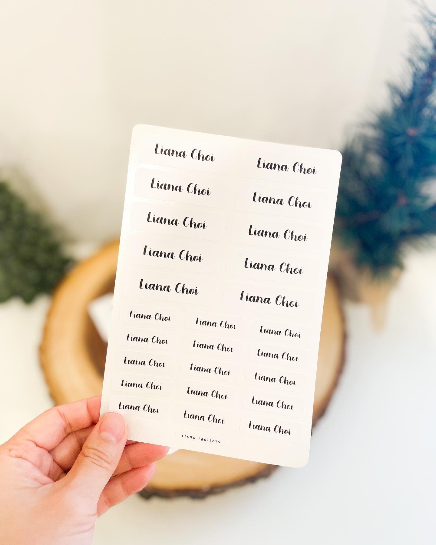 Simply Black Name Stickers