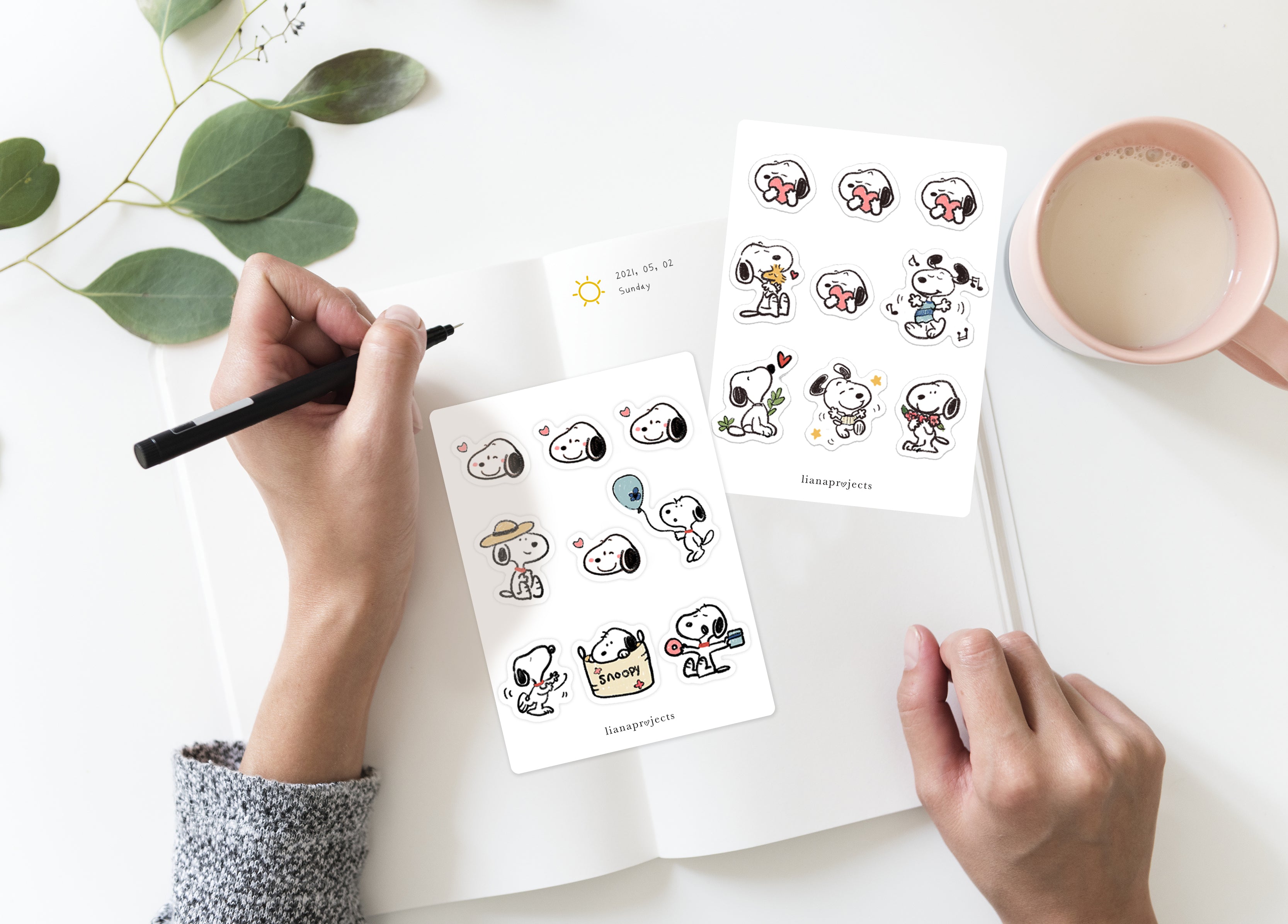 스누피 스티커 세트 A+B