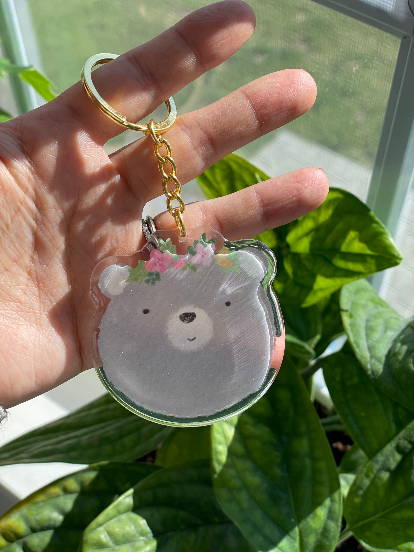 Cute Bear Face Keychain | Acylic Keychain |