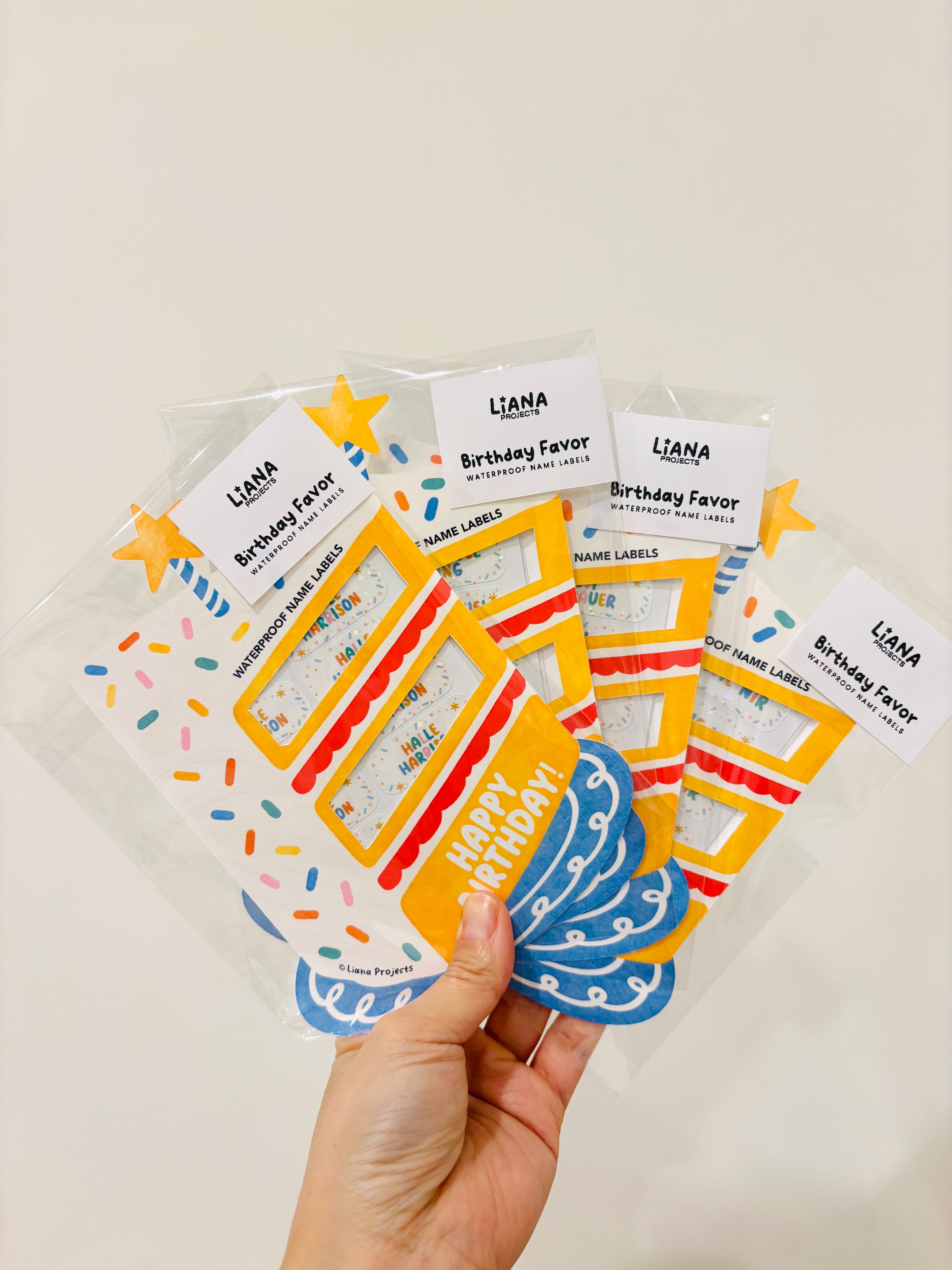 Name labels for Birthday Goodie Bag Group order