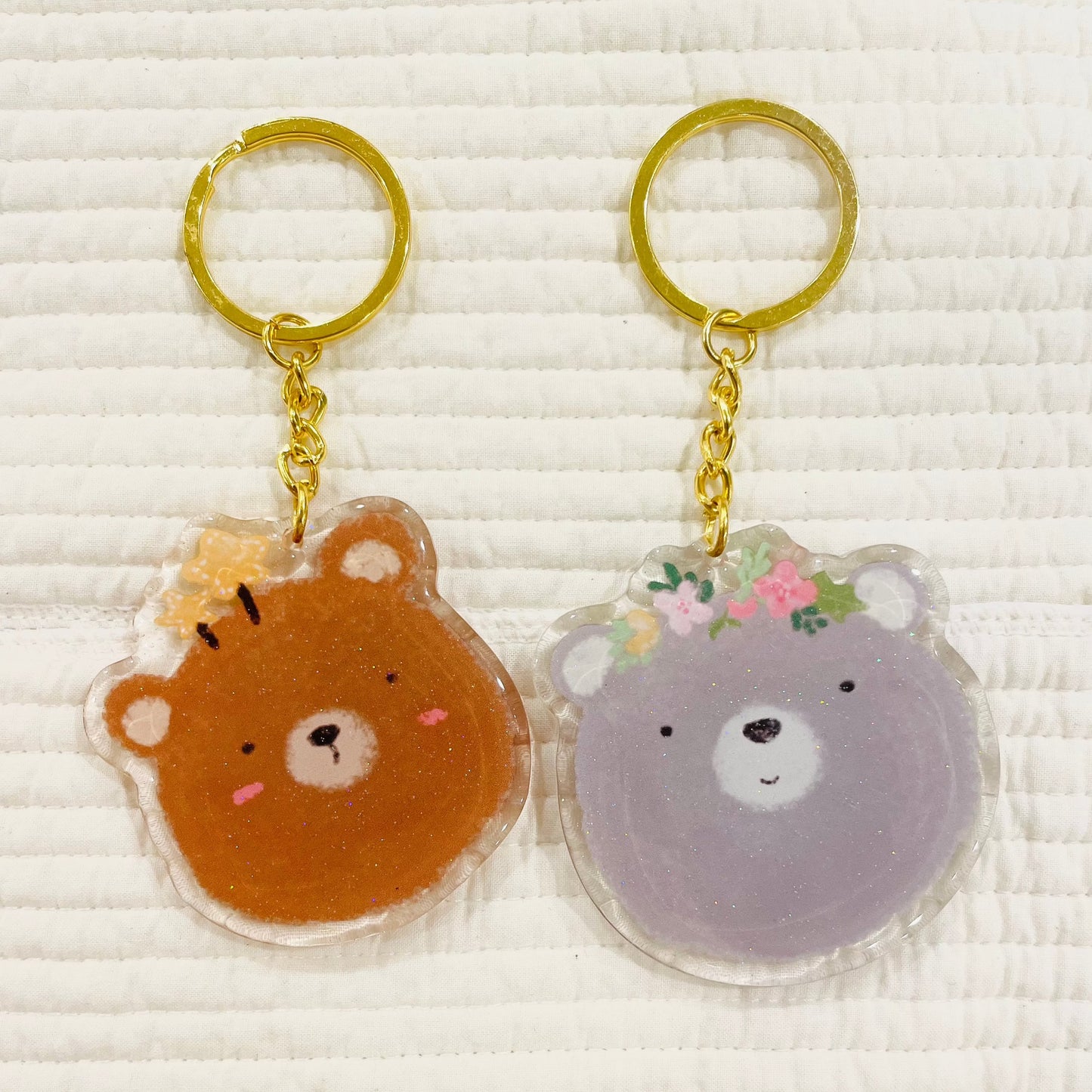 Cute Bear Face Keychain | Acylic Keychain |