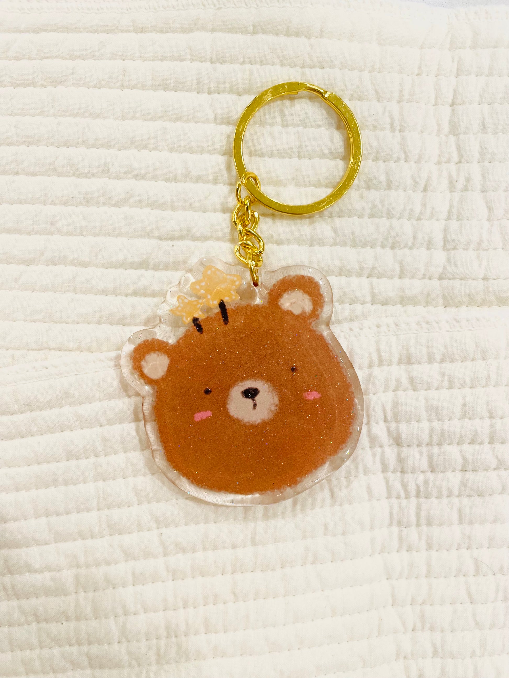 Leather Brown Bear Keychain Making Kit | Cute DIY Keychain Kits C
