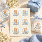 Blue Teddy Bear Baby Shower Invitation