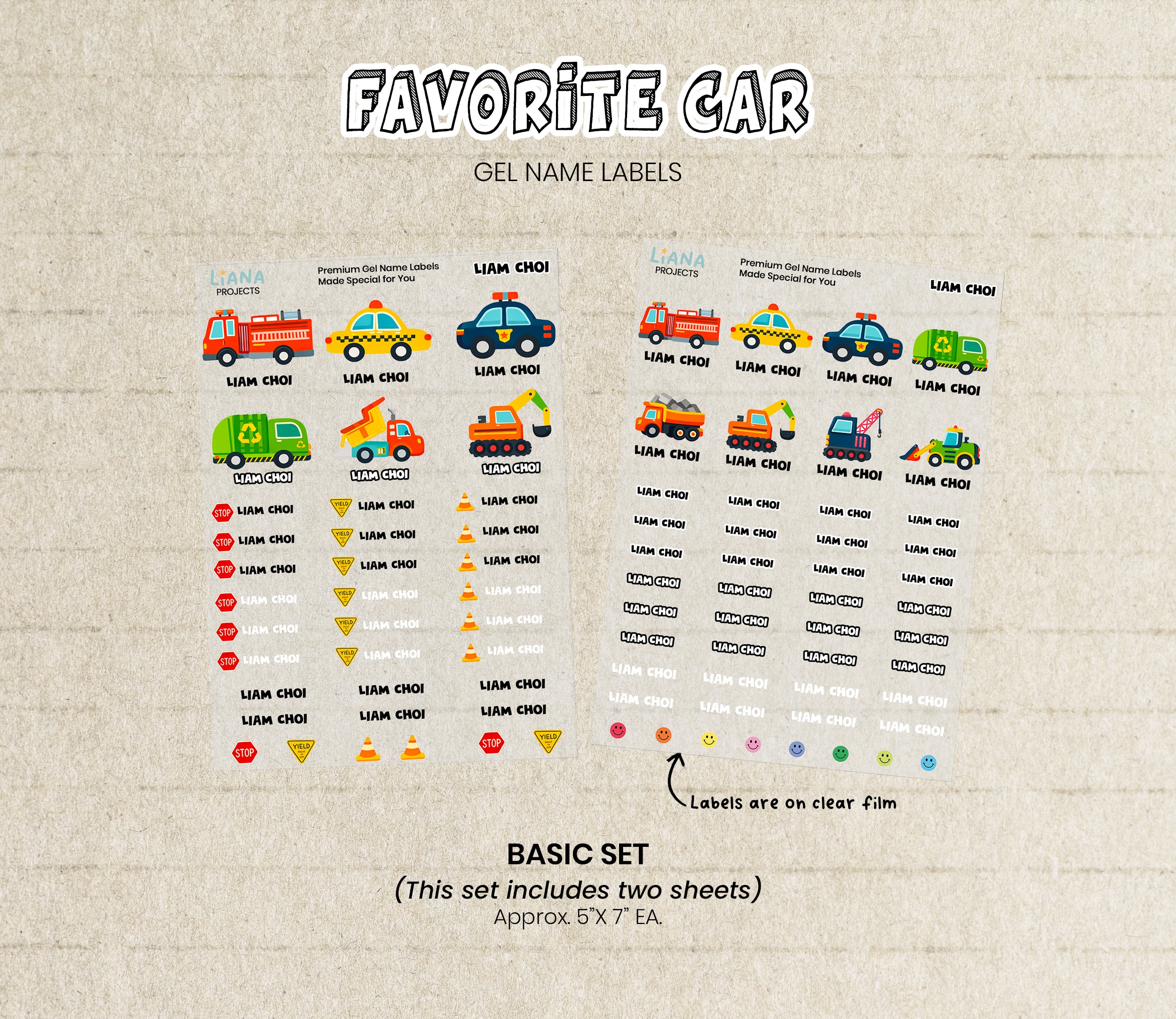 Favorite Cars -Gel Labels