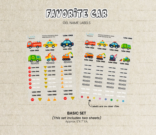 Favorite Cars -Gel Labels