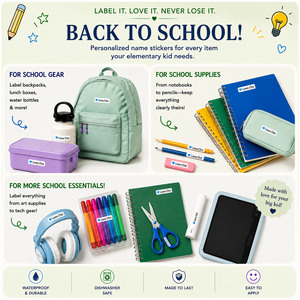🟢  BACK TO SCHOOL LABEL PACK