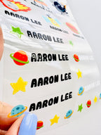 Spaceship - Premium Gel Name Label Kit (2 Sheets + Tools & Bonus Gifts)