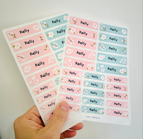 Cherry Blossom Name Sticker