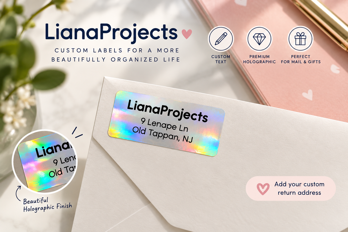 Personalized Holographic Return Address Labels