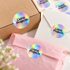Custom Holographic Logo Stickers - 1 Inch Circle | 100 Stickers