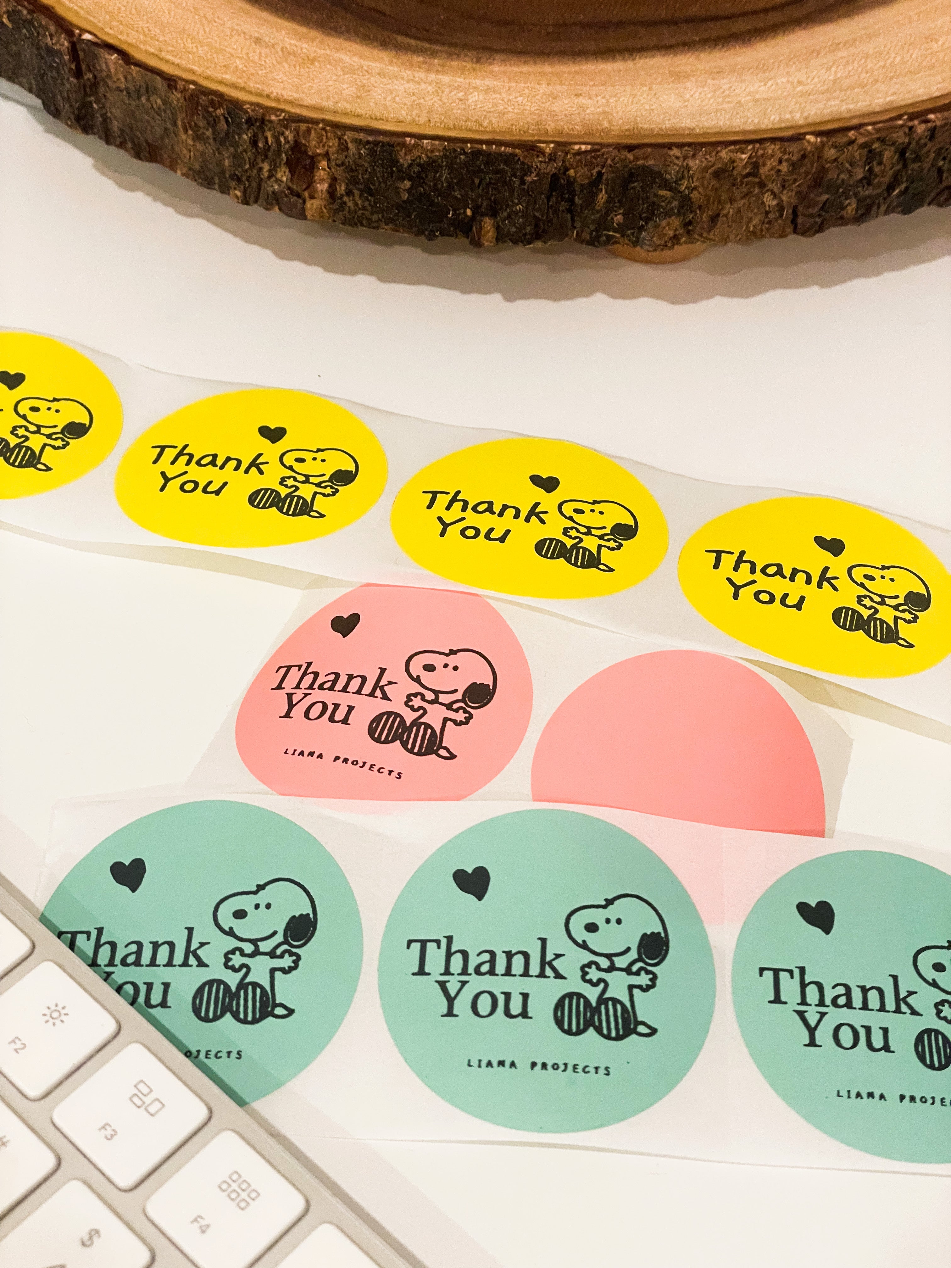 스누피 감사합니다 in Circle (2"x2")