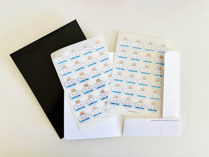 Glitter Cute Bunny and bear Name Sticker