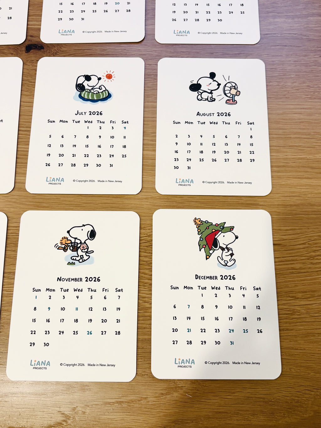 2026 Desk Calendar with Wooden Stand