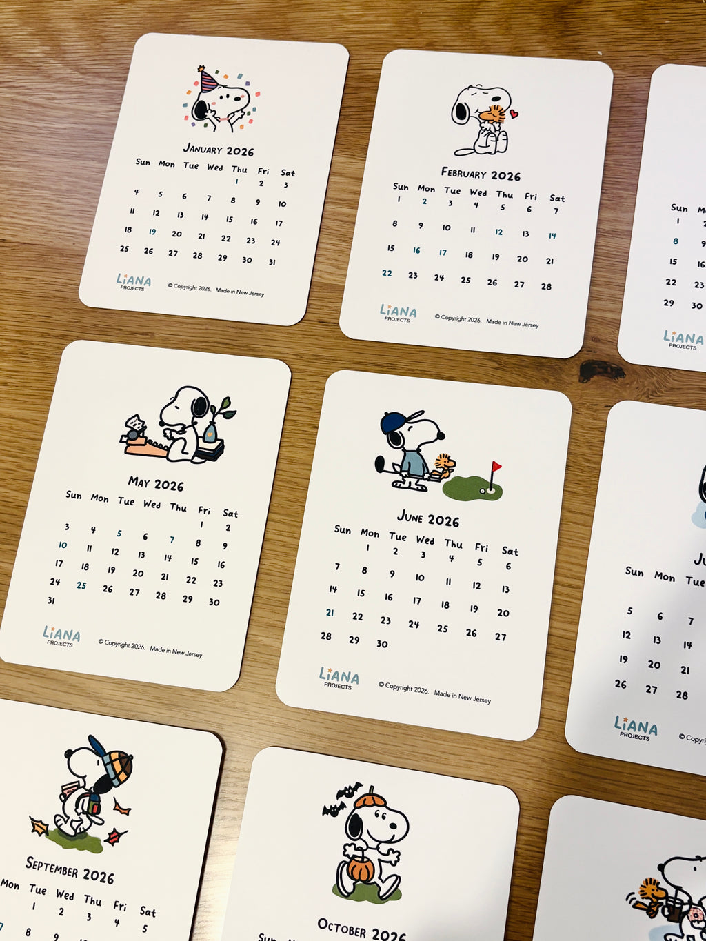 2026 Desk Calendar with Wooden Stand