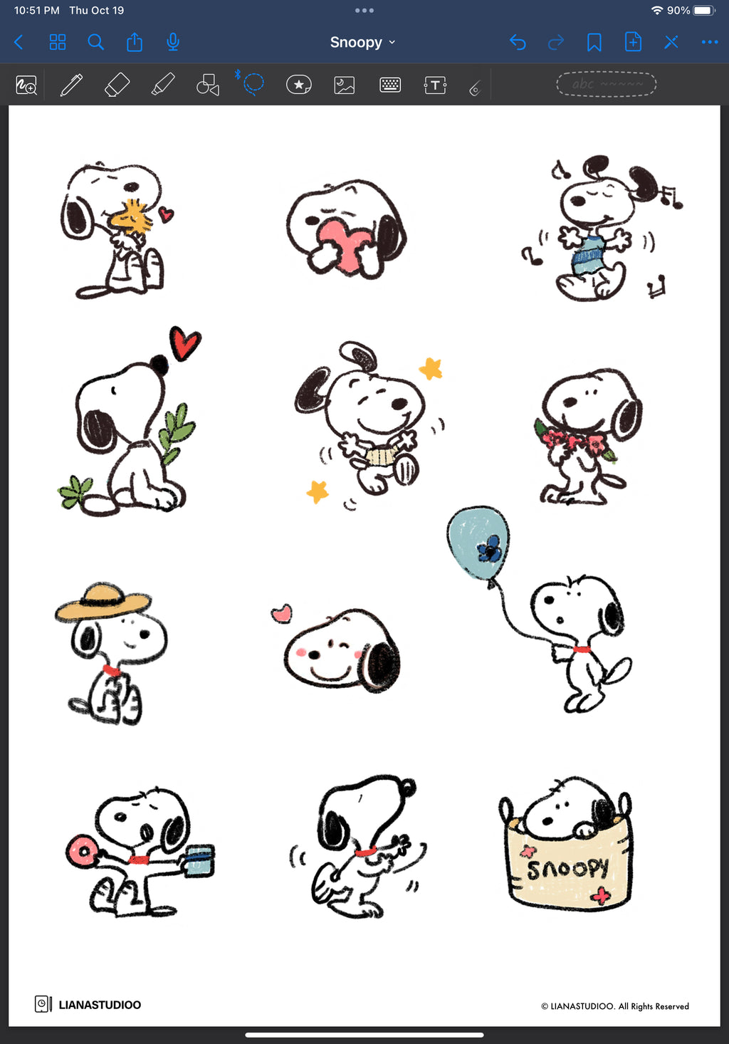 Snoopy Brain Sticker Snoopy Digital Stickers – LianaProjects