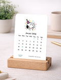2026 Desk Calendar with Wooden Stand