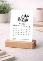 2026 Desk Calendar with Wooden Stand