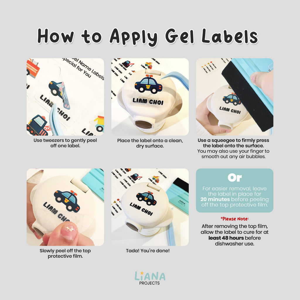 Spaceship - Premium Gel Name Label Kit (2 Sheets + Tools & Bonus Gifts)