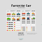 Favorite Car - Premium Gel Name Label Kit (2 Sheets + Tools & Bonus Gifts)