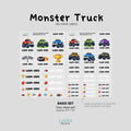 Monster Truck - Premium Gel Name Label Kit (2 Sheets + Tools & Bonus Gifts)