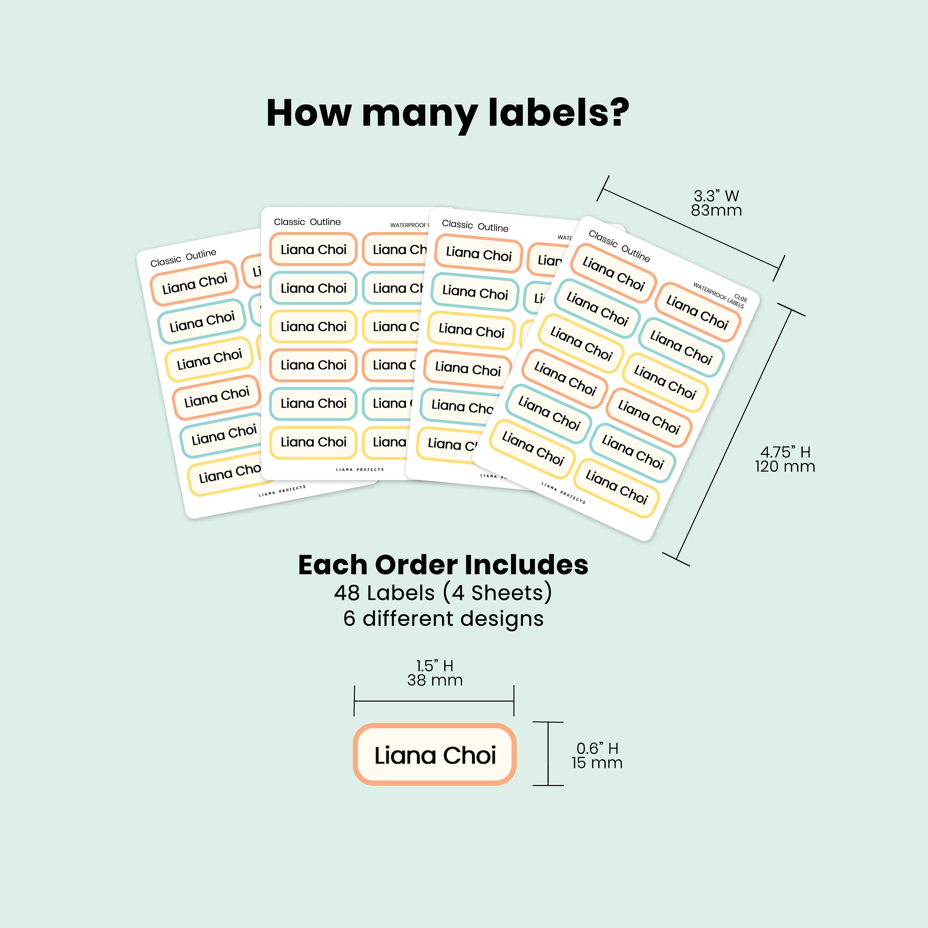 Classic Outline name labels with Font options