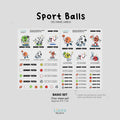 Retro Sports Balls - Premium Gel Name Label Kit (2 Sheets + Tools & Bonus Gifts)
