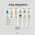 Silly Monster- Premium Gel Name Label Kit