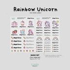 Rainbow Unicorn - Premium Gel Name Label Kit (2 Sheets + Tools & Bonus Gifts)