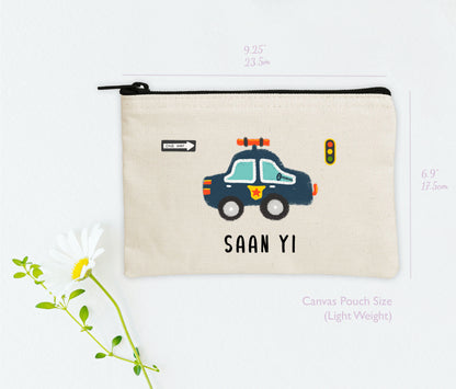 Personalize Tote Bag with pouch -A set  | Cars  | Kid's Name bag