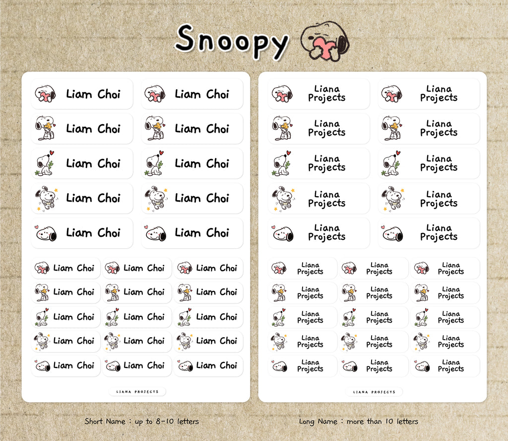 스누피 강아지 이름 스티커