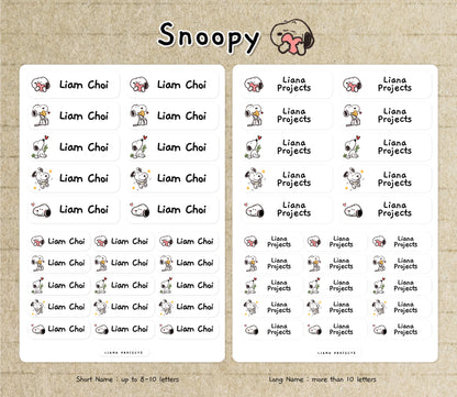 Snoopy Dog Name Stickers