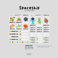 Spaceship - Premium Gel Name Label Kit (2 Sheets + Tools & Bonus Gifts)