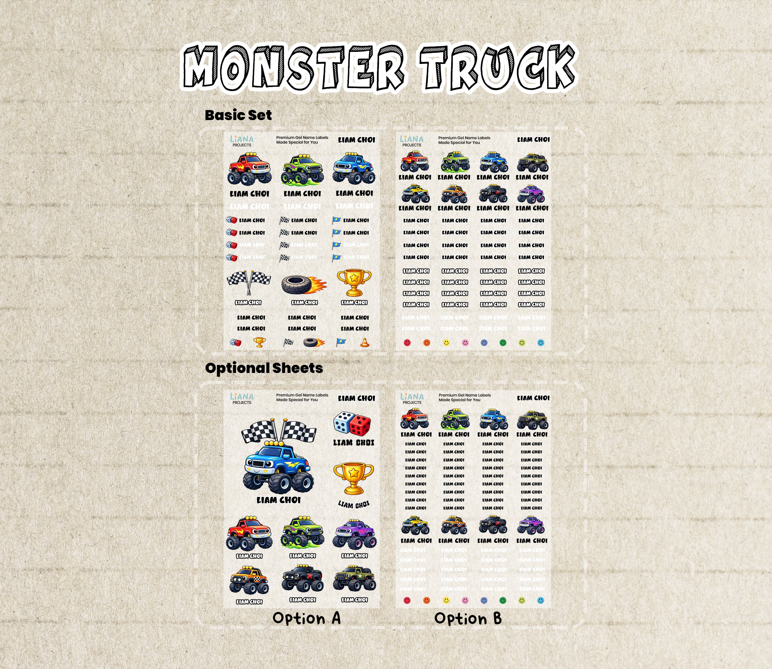 Monster Truck-Gel Label