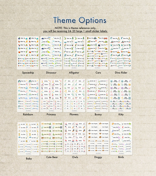 Custom Name Stickers - Theme Options