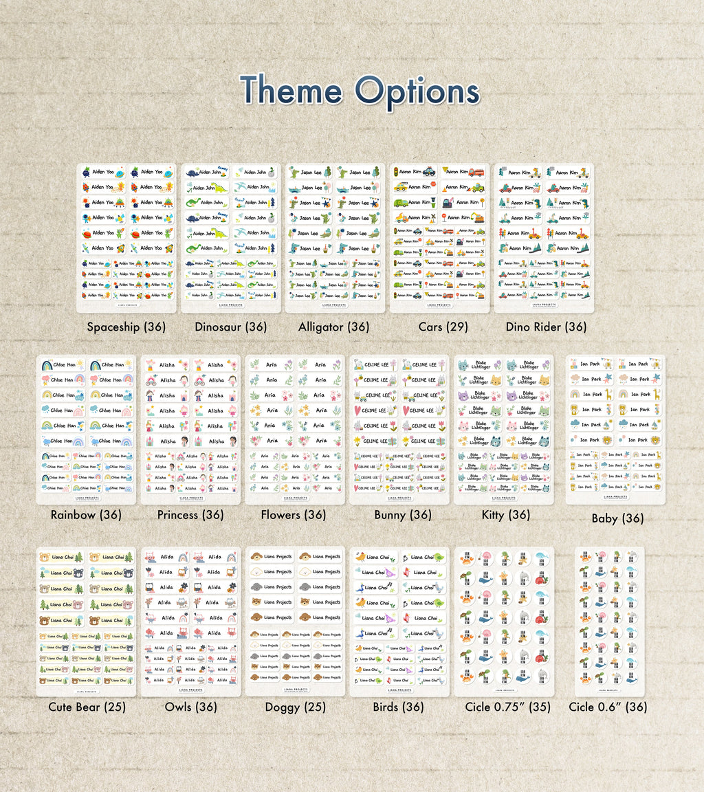 Mixed Size Labels - Black/Darker/Color Fabrics