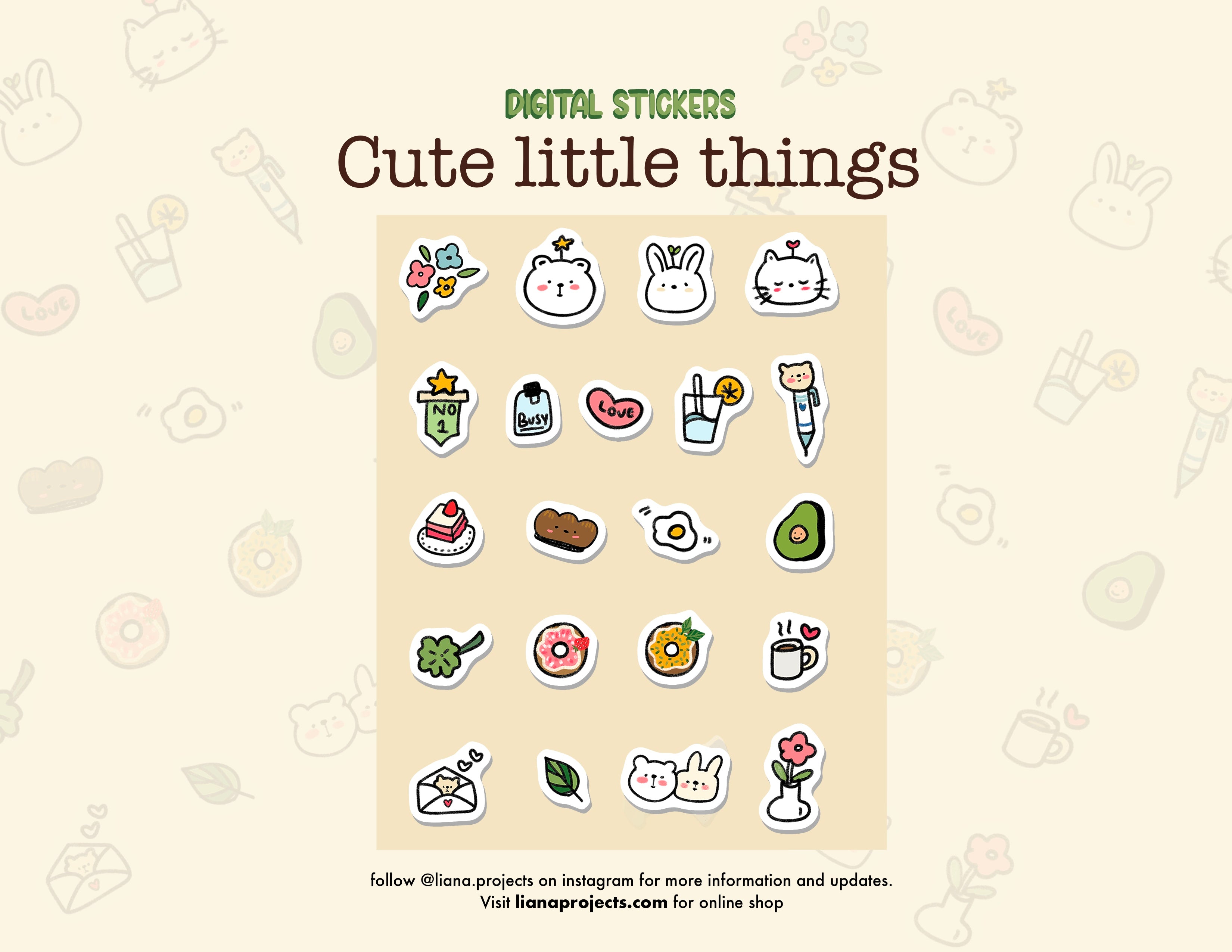 귀여운 작은 것들 디지털 스티커