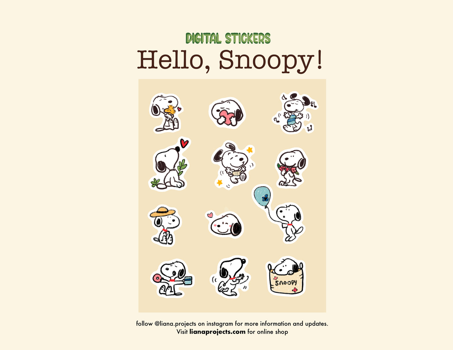 Snoopy Digital Stickers