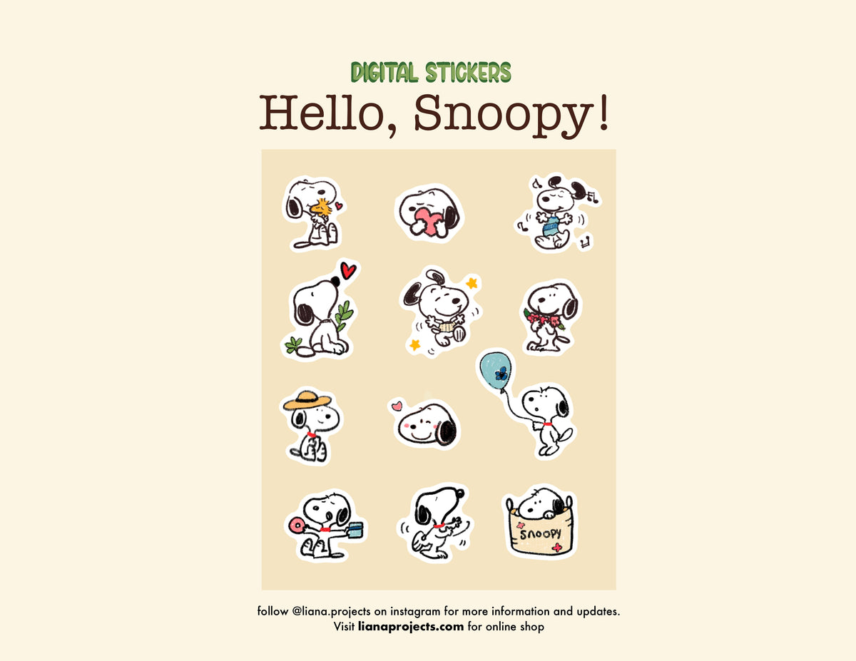 Snoopy Digital Stickers – LianaProjects