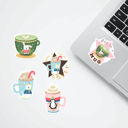 Hot Drink with animal friends Decal Sticker