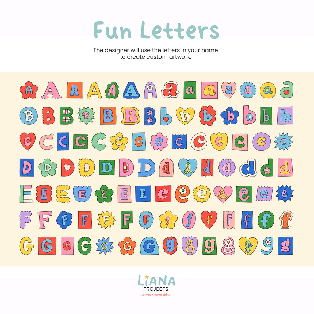 Custom Name Letter Pouch only - Fun Letter