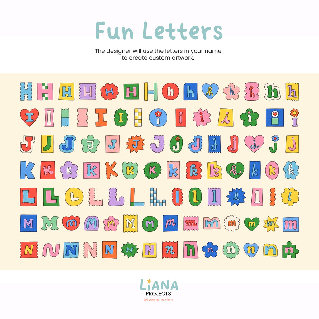 Custom Name Letter Pouch only - Fun Letter