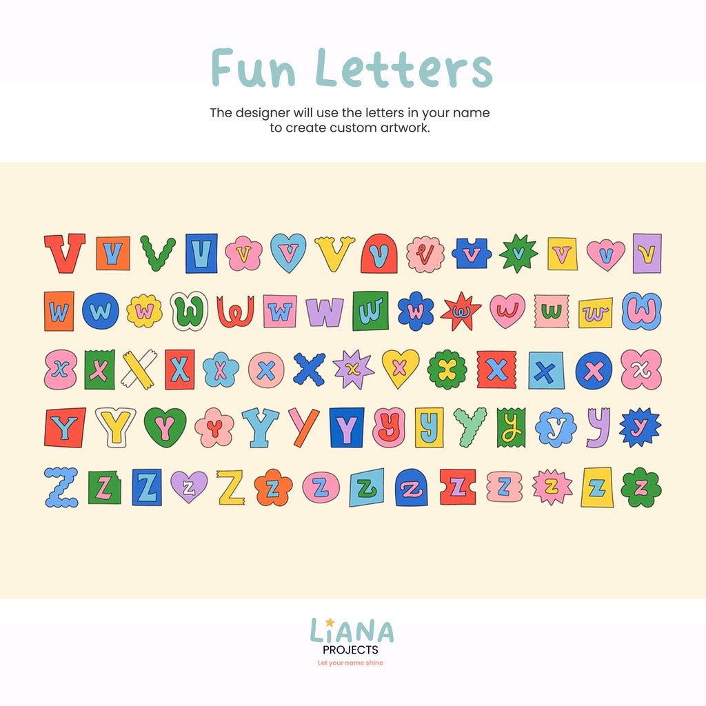 Custom Name Letter Pouch only - Fun Letter