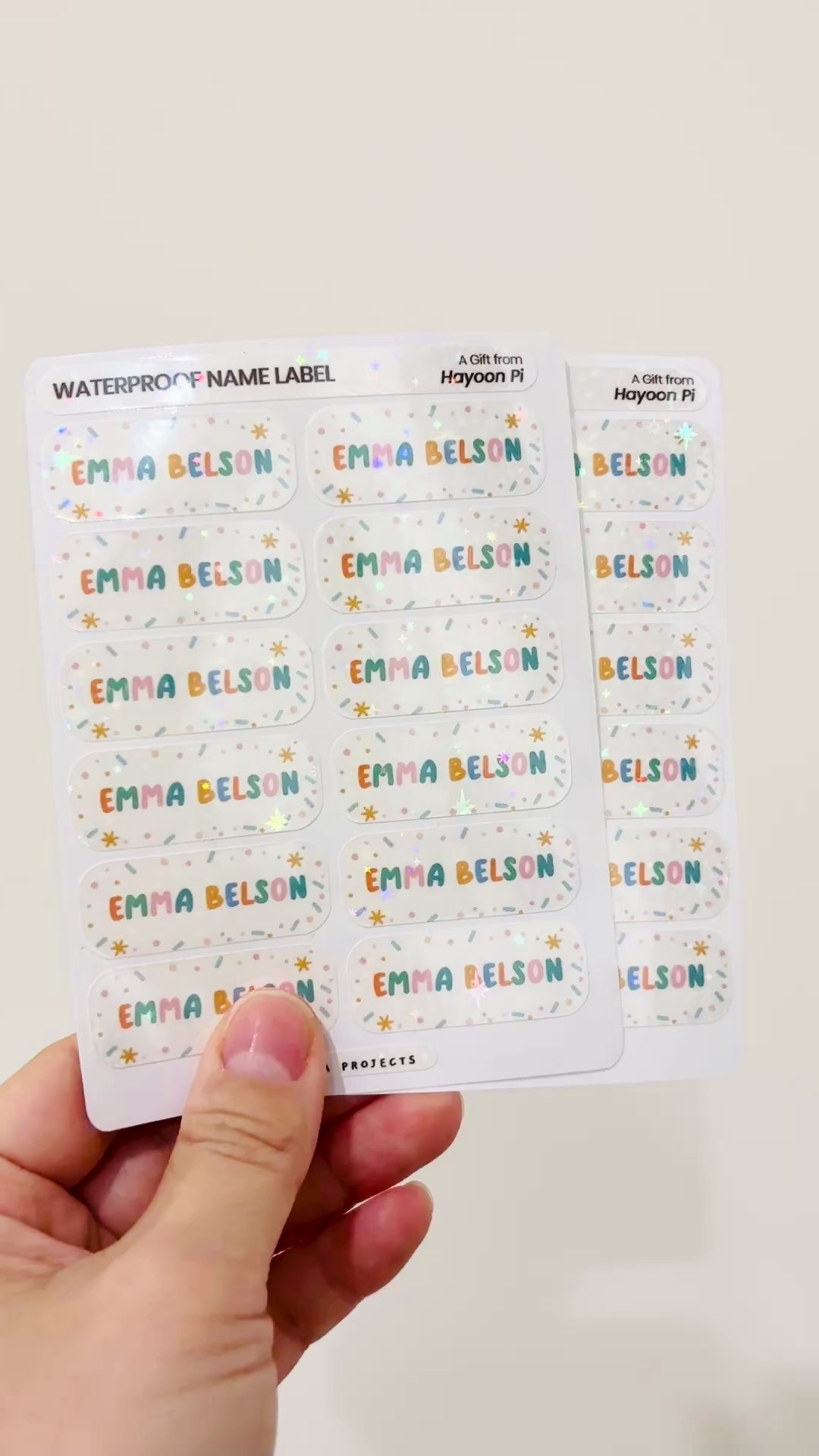 Name labels for Birthday Goodie Bag Group order