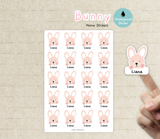 Bunny Face - Kid's Name Sticker