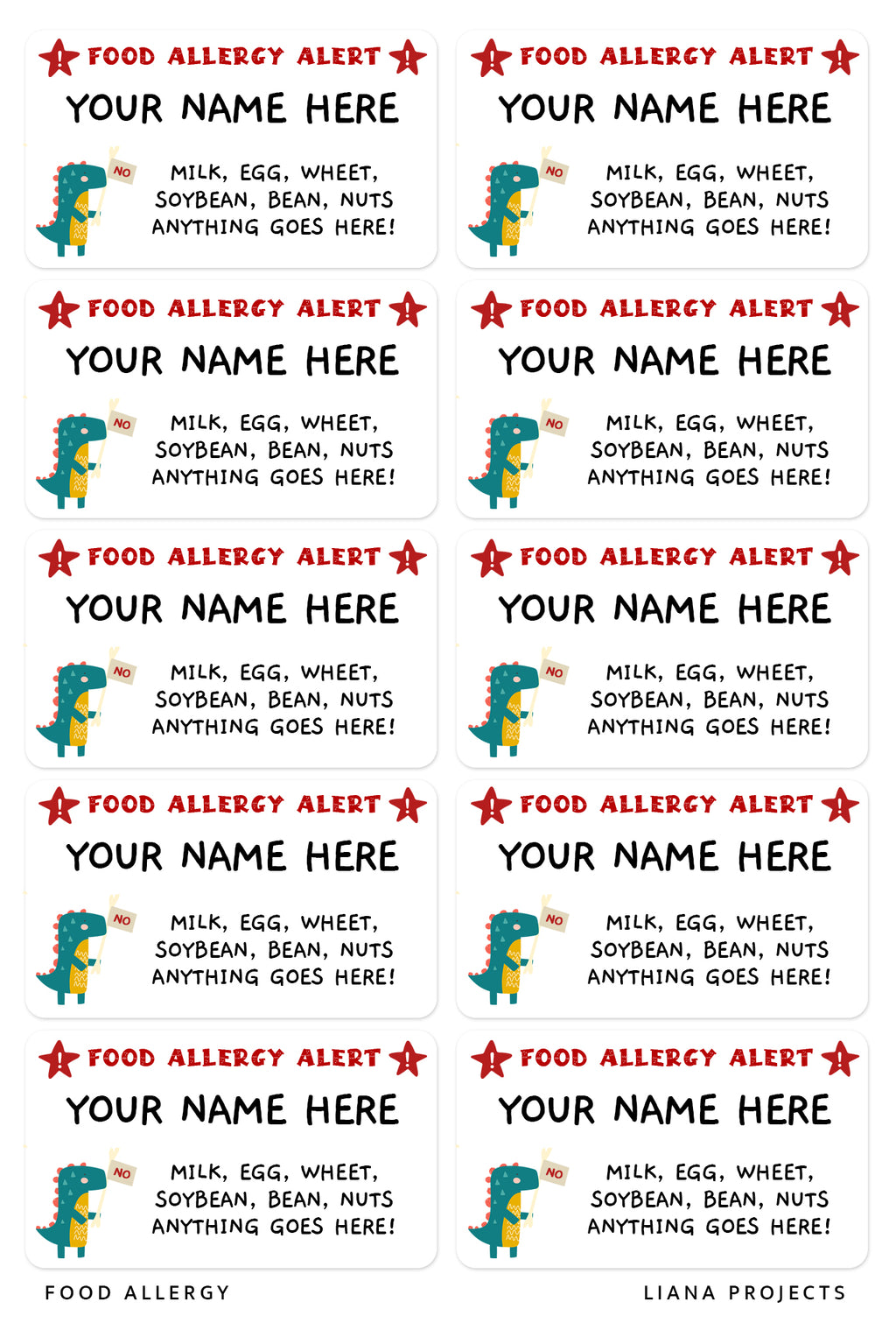 식품 알레르기 경보!