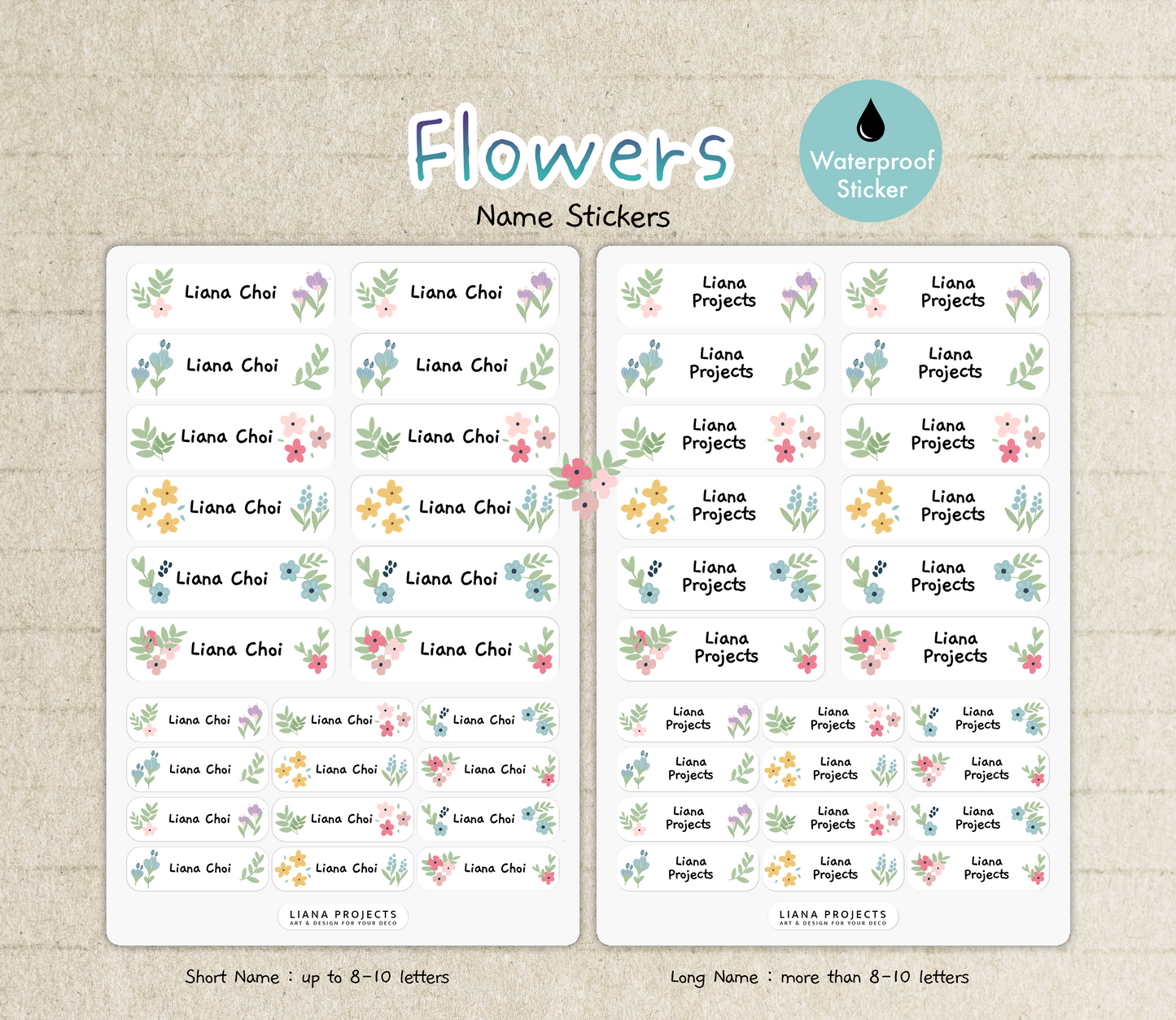 Flower Name Stickers