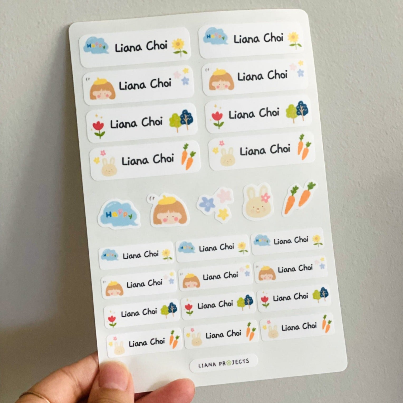 행복한 소녀 이름 스티커